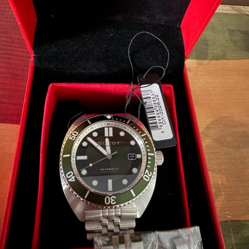Duxot Tortuga Automatic Watch With A Green Bezel Pre-Loved Water Resistant